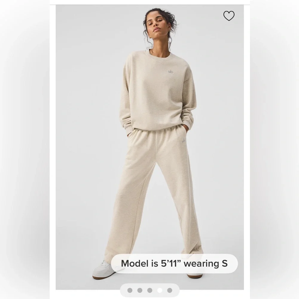 Accolade Straight Leg Sweatpant -Oatmeal Heather-L-NWT - Picture 4 of 7
